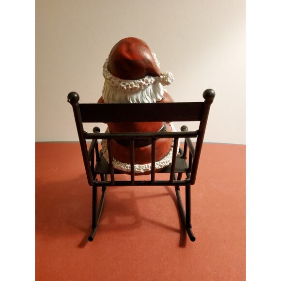 "Checking the List" - Santa Figurine  in a Rocking Chair - Picture 3 of 4